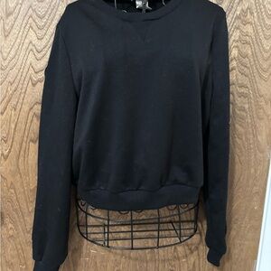 Fashion Nova Black Boxy Long Sleeve Sweatshirt